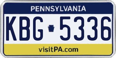PA license plate KBG5336