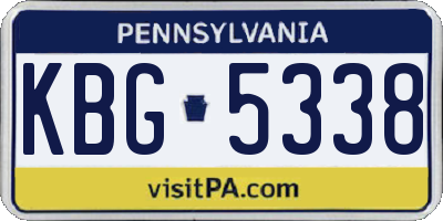 PA license plate KBG5338