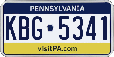 PA license plate KBG5341