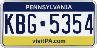 PA license plate KBG5354