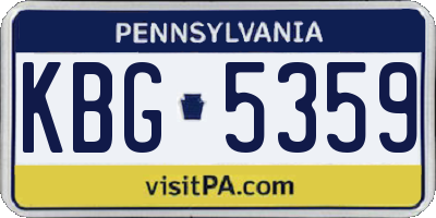 PA license plate KBG5359