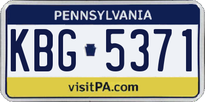PA license plate KBG5371