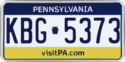 PA license plate KBG5373