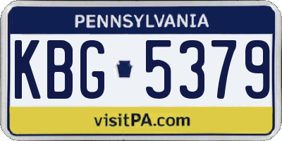 PA license plate KBG5379