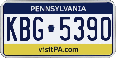 PA license plate KBG5390