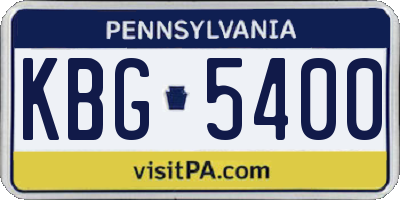 PA license plate KBG5400