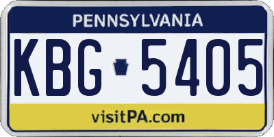 PA license plate KBG5405
