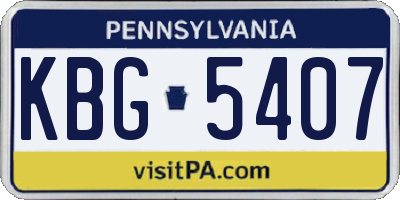 PA license plate KBG5407