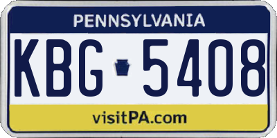PA license plate KBG5408
