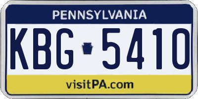 PA license plate KBG5410
