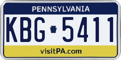 PA license plate KBG5411