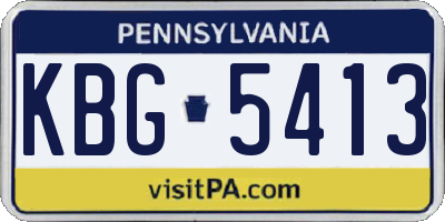 PA license plate KBG5413