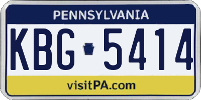 PA license plate KBG5414