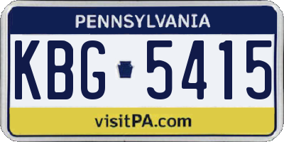 PA license plate KBG5415