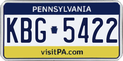 PA license plate KBG5422