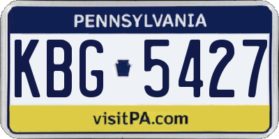 PA license plate KBG5427