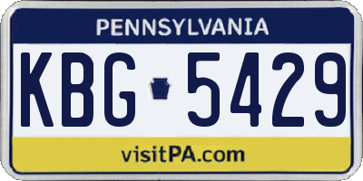 PA license plate KBG5429