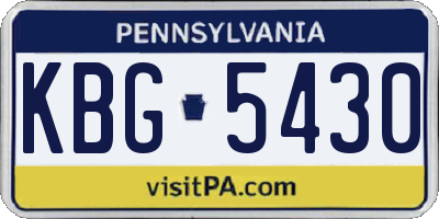 PA license plate KBG5430