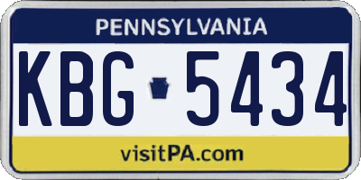 PA license plate KBG5434