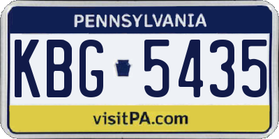PA license plate KBG5435