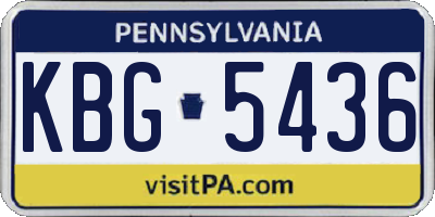 PA license plate KBG5436