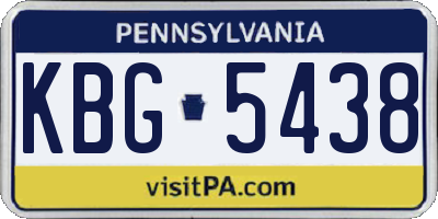 PA license plate KBG5438