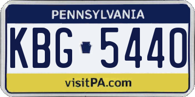 PA license plate KBG5440