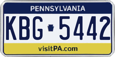 PA license plate KBG5442