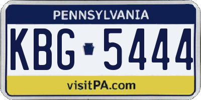 PA license plate KBG5444
