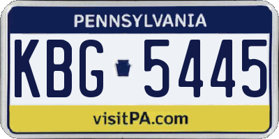 PA license plate KBG5445