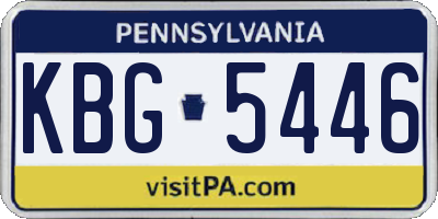 PA license plate KBG5446