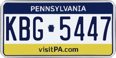 PA license plate KBG5447