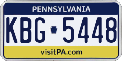 PA license plate KBG5448
