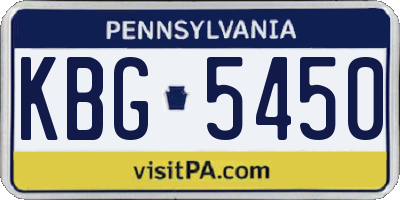 PA license plate KBG5450