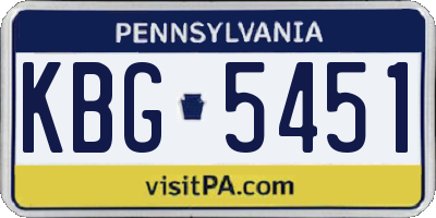 PA license plate KBG5451