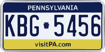 PA license plate KBG5456