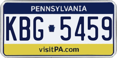 PA license plate KBG5459