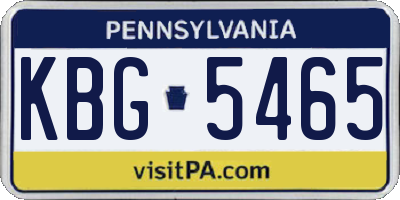PA license plate KBG5465