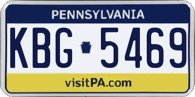 PA license plate KBG5469