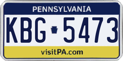 PA license plate KBG5473