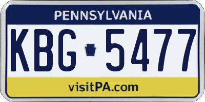 PA license plate KBG5477