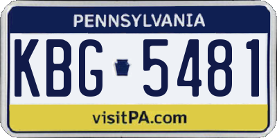 PA license plate KBG5481