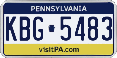 PA license plate KBG5483