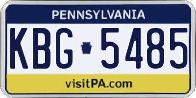 PA license plate KBG5485