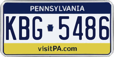 PA license plate KBG5486