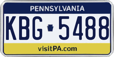 PA license plate KBG5488