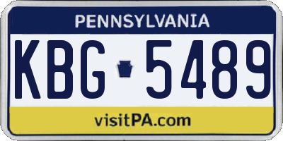 PA license plate KBG5489