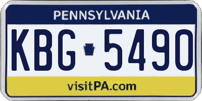 PA license plate KBG5490