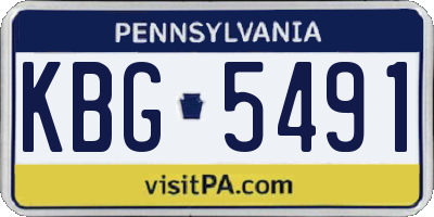 PA license plate KBG5491