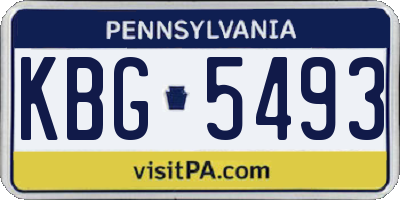 PA license plate KBG5493